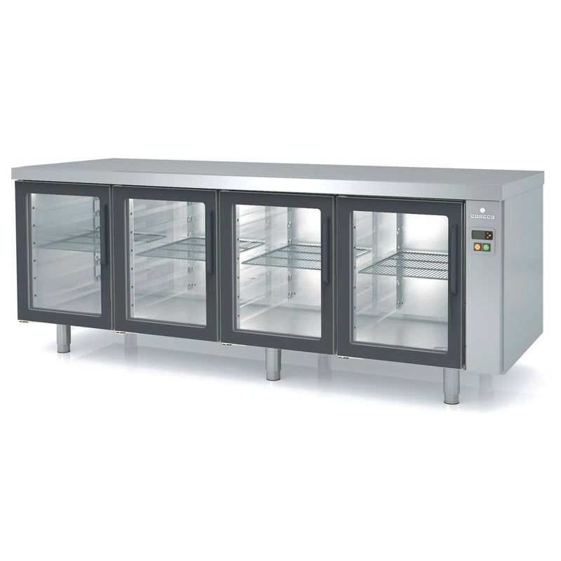 CORECO Meuble 800 positif sans groupe 4 portes vitrées - vue avant