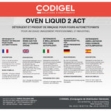 CODIGEL Détergent et produit de rinçage 2en1 pour fours autonettoyants - Conditionnement: bidon de 10KG - vue intérieure