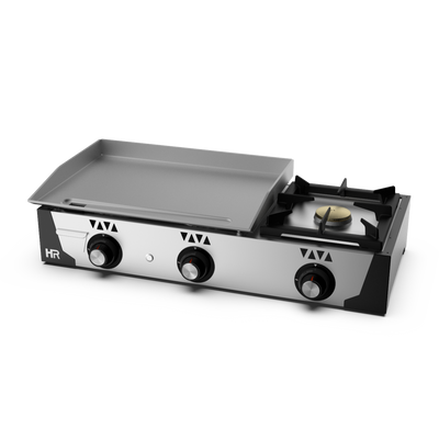 HR FAINCA Plancha gaz - Acier rectifié 6 mm + réchaud - vue avant