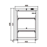 MARECOS Mini armoire porte pleine - température positive (+1/+8°C) - Extérieur inox - Volume : 122L, - vue intérieure