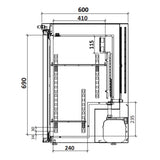 MARECOS Mini armoire porte vitrée - température positive (+1/+8°C) - Extérieur blanc - Volume : 52L - détail produit
