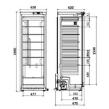 MARECOS Armoire Série 430 Négative 1 porte - Extérieur Inox - Porte vitrée - vue intérieure