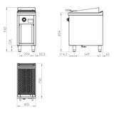 HR FAINCA Barbecue  série 750 sur placard 400 - détail produit