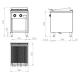 HR FAINCA Barbecue  série 750 sur placard 600 - détail produit