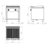 HR FAINCA Barbecue  série 750 sur placard 800 - détail produit