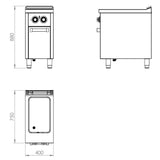 HR FAINCA Bain Marie électrique série 750 sur placard - vue intérieure