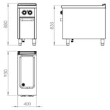 HR FAINCA Bain Marie électrique 400 Série 900 sur placard - détail produit