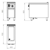 HR FAINCA Bain Marie400 Série 900 sur placard - détail produit
