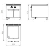 HR FAINCA Bain Marie800 Série 900 sur placard - détail produit