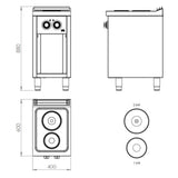 HR FAINCA Fourneau électrique 2 plaques 600 sur placard - détail produit