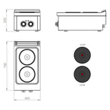 HR FAINCA Fourneau électrique 2 plaques s/750 á poser - détail produit