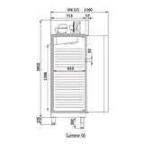 DOCRILUC Armoire GN1/1 côtés emboutis positive 1 porte - vue intérieure