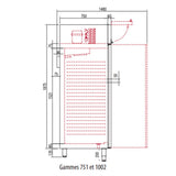 CORECO Armoire GN2/1 côtés emboutis positive 2 portes - détail produit