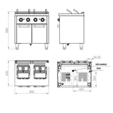 HR FAINCA Cuiseur à pâtes électrique 25l+25l série 600 sur placard - fiche technique