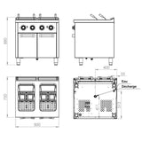 HR FAINCA Cuiseur à pâtes électrique 25l+25l série 750 sur placard - vue intérieure