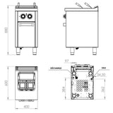 HR FAINCA Cuiseur à pâtes électrique  25l série 600 sur placard - fiche technique