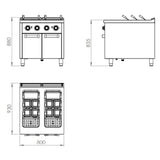 HR FAINCA Cuiseur à pâtes 40L + 40L Série 900 sur placard - fiche technique