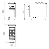 HR FAINCA Cuiseur à pâtes électrique. 40L Série 900 sur placard - fiche technique