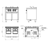 HR FAINCA Cuiseur à pâtes à gaz 25l + 25l série 600 sur placard - fiche technique