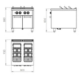 HR FAINCA Cuiseur à pâtes 40L + 40L Série 900 sur placard - fiche technique