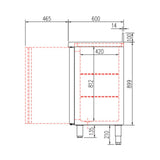 CORECO Arrière bar 600 positif S-Line - 4 portes pleines - détail produit