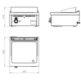 HR FAINCA Fry-top s/600 chromée 600 á poser - détail produit