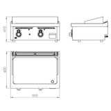 HR FAINCA Fry-top s/600 chromée  800  á poser - détail produit