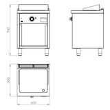 HR FAINCA Fry top électrique 600 sur placard 600 rectifié - détail produit