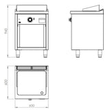 HR FAINCA Fry top électrique 600 sur placard 600 chromée - détail produit