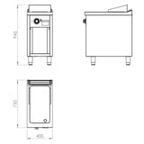 HR FAINCA Fry top électrique 400 sur placard 750 acier rectifié - détail produit