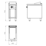 HR FAINCA Fry top électrique 400 sur placard 750 chromée - détail produit
