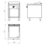 HR FAINCA Fry top électrique 600 sur placard 750 acier rectifié - détail produit
