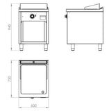 HR FAINCA Fry top électrique 600 sur placard 750 chromée - détail produit