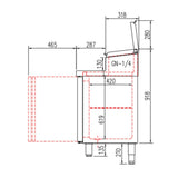 CORECO Meuble de préparation 600 positif - 3 portes - vue intérieure