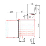 CORECO Meuble de préparation 700 positif - 4 portes - vue intérieure
