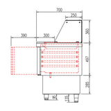 CORECO Meuble de préparation 700 positif - 2 portes - vue intérieure