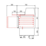 CORECO Meuble saladette 700 positif - 2 portes - vue intérieure