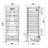 MARECOS Armoire négative GN2/1 + 600x400 - Porte pleine - vue intérieure
