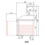 CORECO Meuble pizza 800 positif - 2 portes - fiche technique