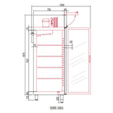 CORECO Armoire GN2/1 côtés emboutis négative 3 portes - détail produit